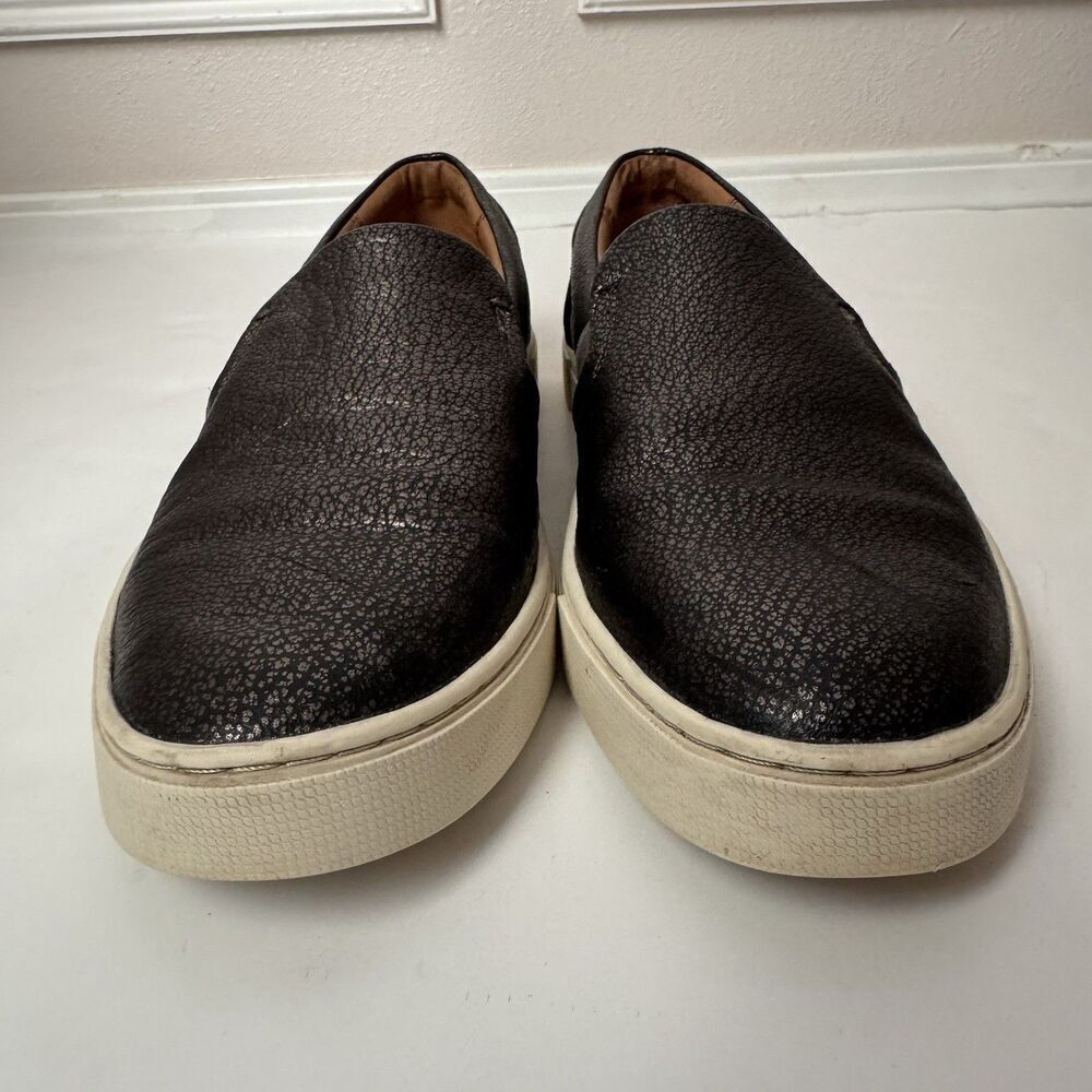 Frye Women’s Ivy Slip On Sneaker Leather Size 9 Pewter Grey Metallic - Picture 4 of 11